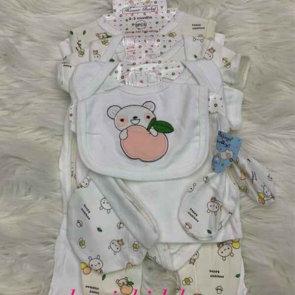 8pc Newborn Receiving Set_cream