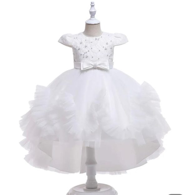 Fluffy junior dress White