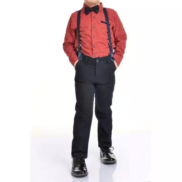 Premium 2pc Boys Set with Bow Tie, Suspenders, and Belt - High Quality Kids Formal Wear - Image 3