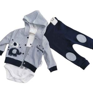 3 Pc Stripped Jacket Navy Blue
