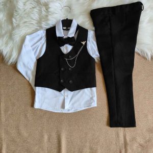3PC Suit Black Texture