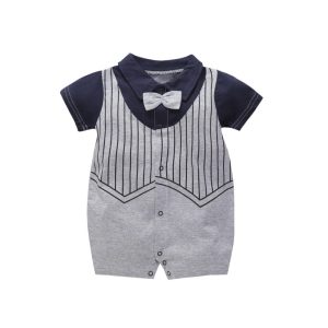 Romper grey with black top