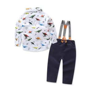 Trendy Kids' Fashion: Stylish Boys' Bowtied White Short-Sleeved Cloth Set