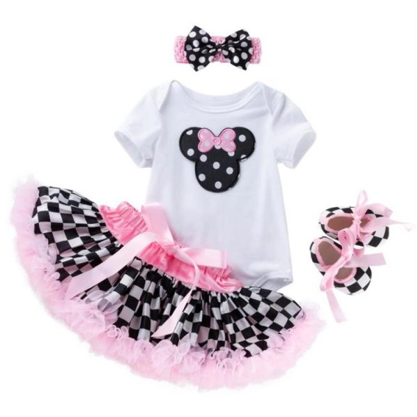 Girls cloth set(body suit,skirt,band and pre walker shoes)