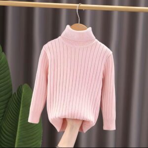 Girls' High Neck Pullover Sweater